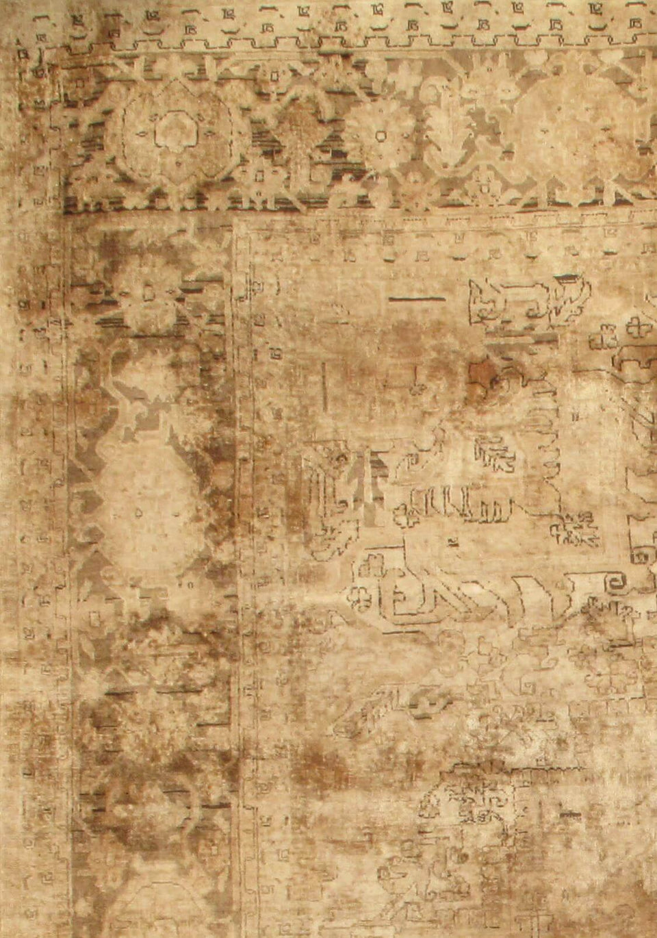 Canvello Antique Heriz Beige Oriental Rug - 13' x 19' - Canvello