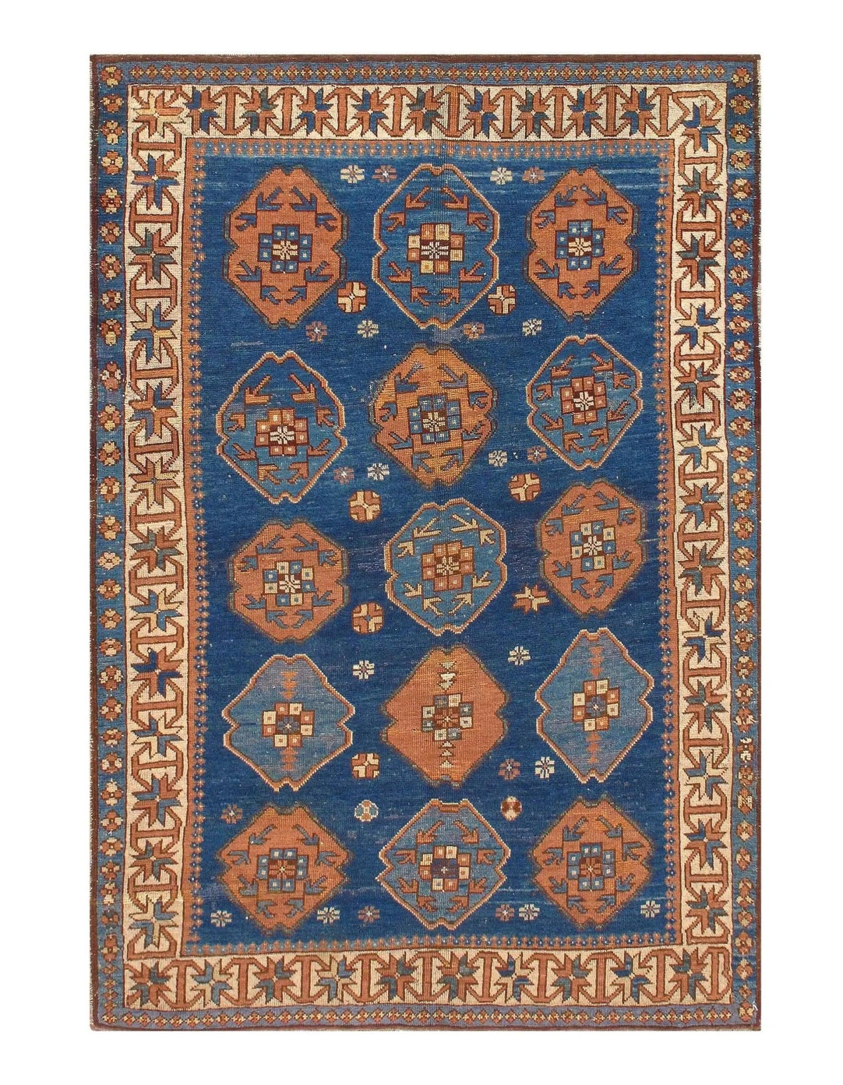 Canvello Antique Navy Russian Kazak Rug - 4' X 5'8'' - Canvello