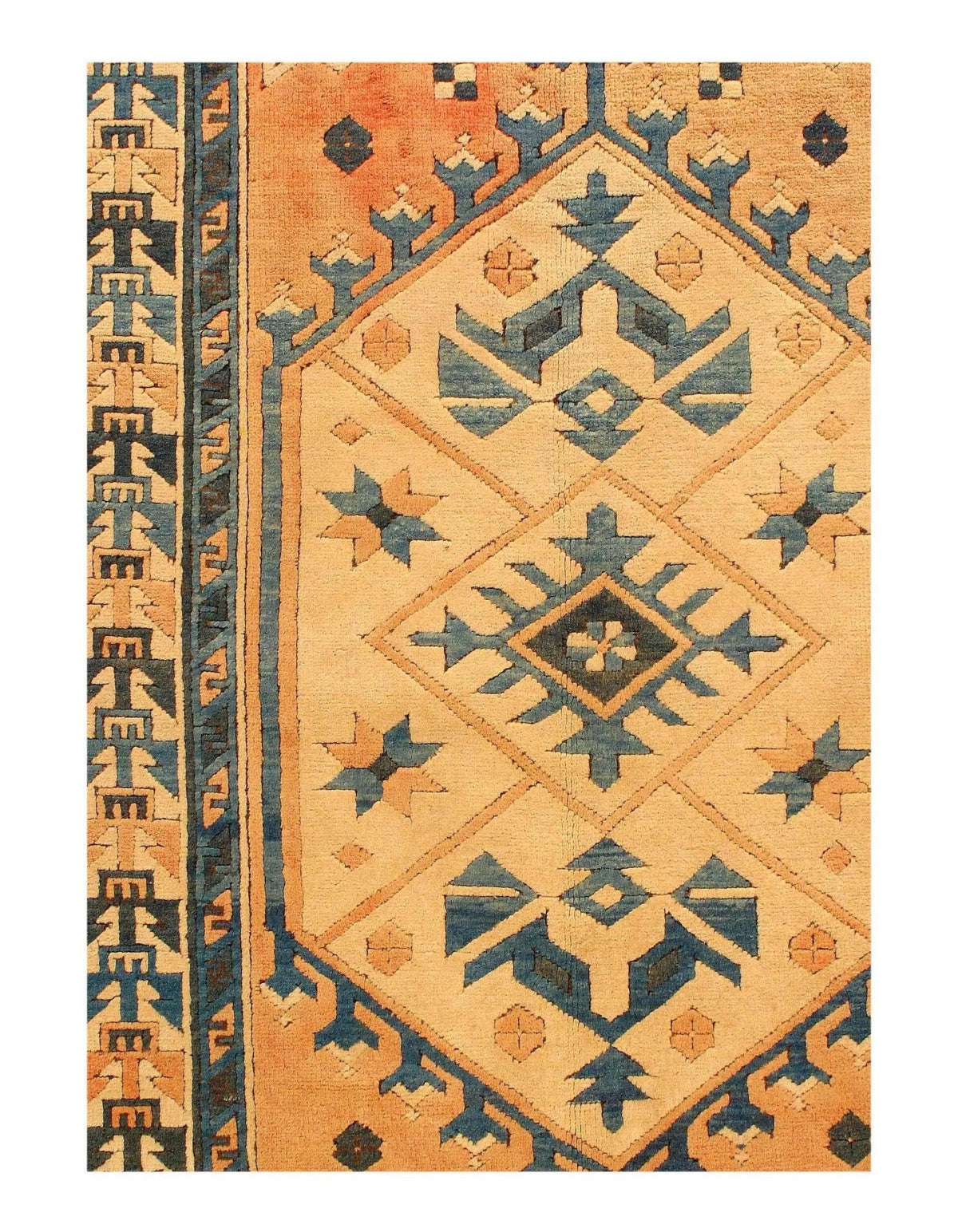 Canvello Antique Turkish Kazak Design Rug - 4'6" x 7'2" - Canvello