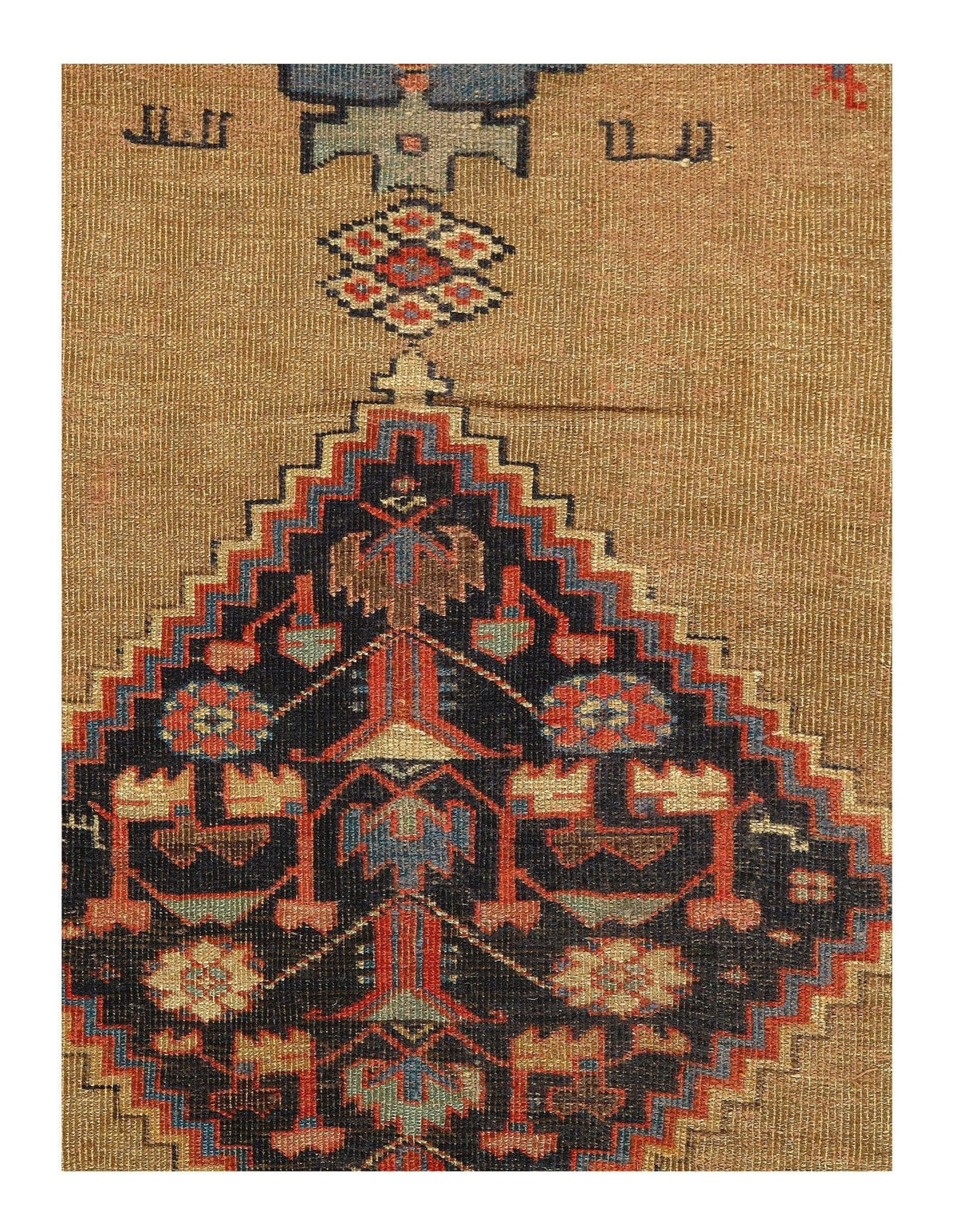 Canvello Camel Color Antique Silkroad Bidjar Rug - 4'2" X 7'6" - Canvello