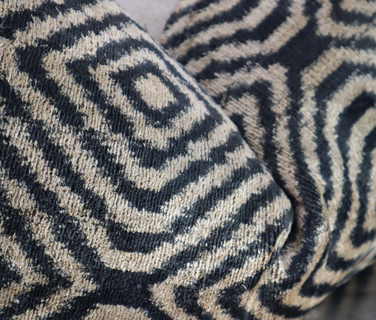 Canvello Decorative Black Ivory Chevron Throw Pillow Down Feather Filled - 16x24 in - Canvello