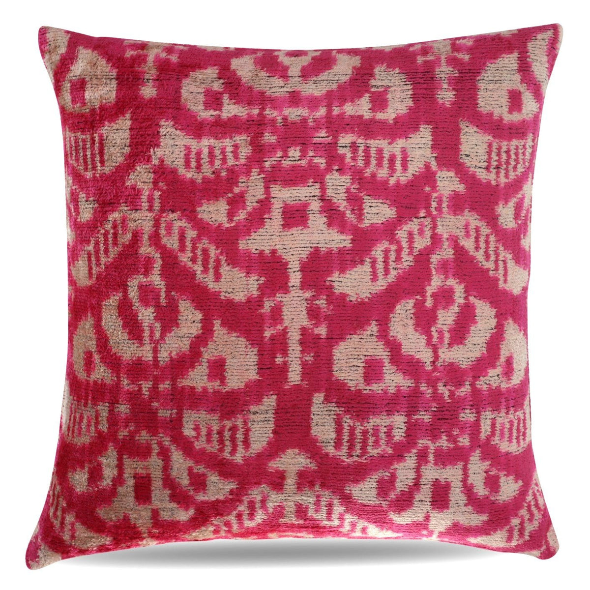Canvello Decorative Pink Beige Geometric Throw Pillow Down Feather Filled - 16x16 in - Canvello