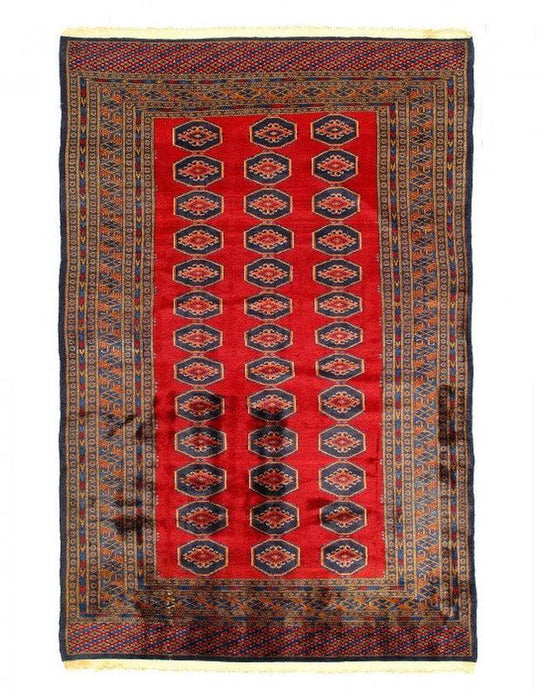 Canvello Fine Hand Knotted Bokara Rug - 4'2'' X 6'2'' - Canvello
