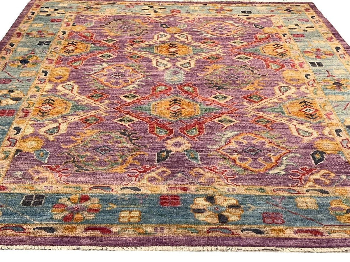 Canvello Fine hand Knotted Oushak Design Rug - 5' X 7' - Canvello
