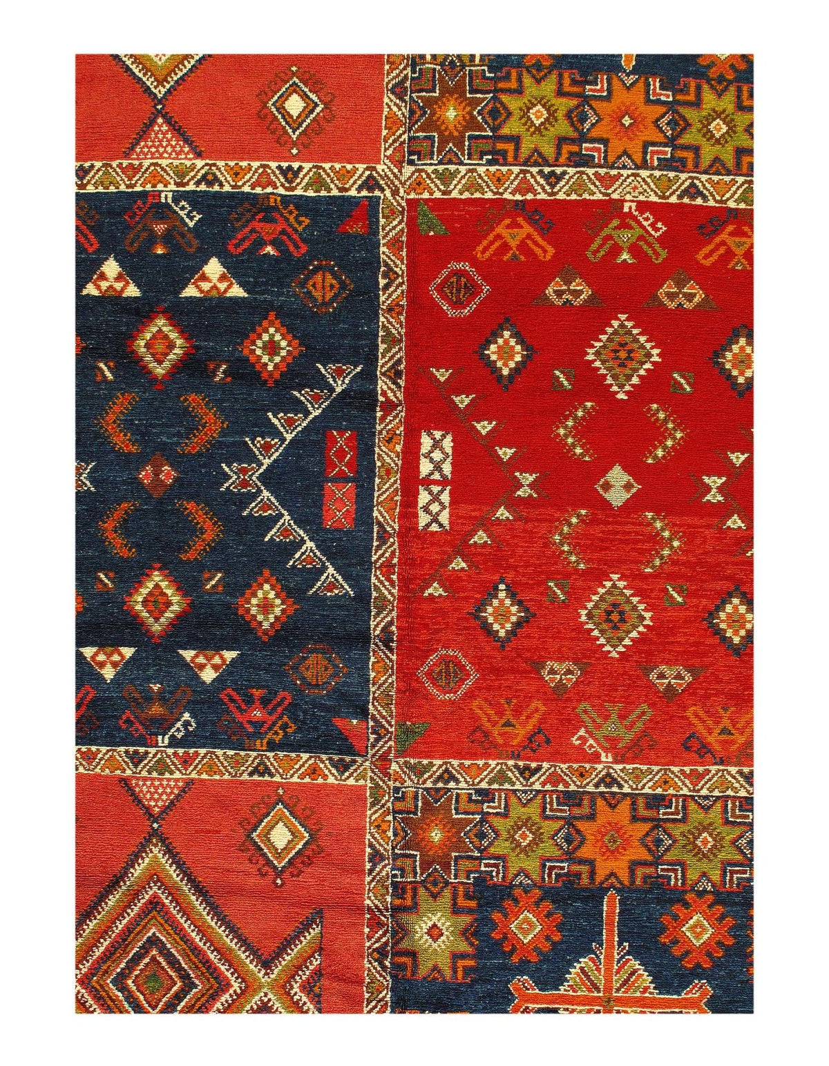 Canvello Fine Hand Knotted Vintage Authentic Moroccon - 6'2'' X 9'9'' - Canvello