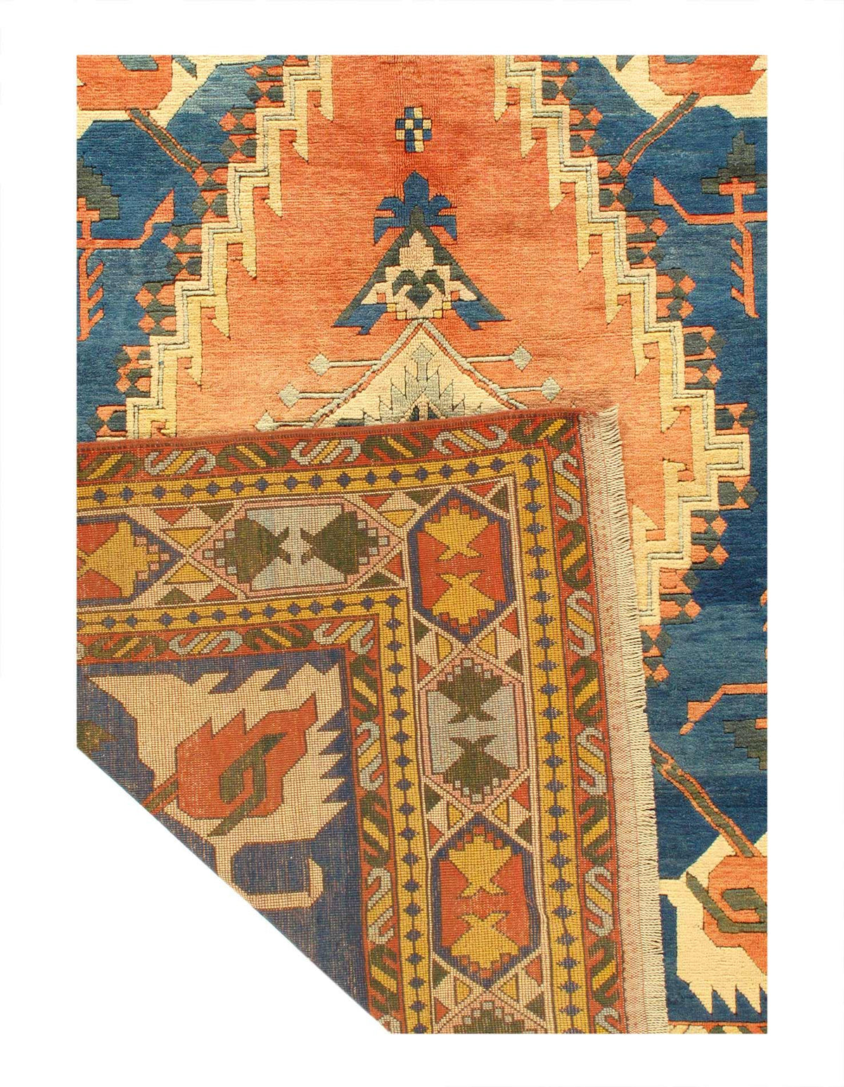 Canvello Fine Hand Knotted Vintage Turkish Serapi Rug - 8'4'' X 9'9'' - Canvello