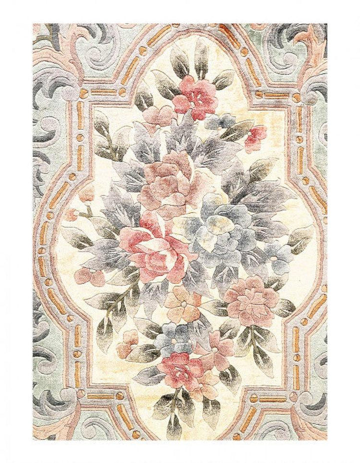Canvello Fine Hand Knotted V.silk Chinese Aubusson rug 6' X 9' - Canvello