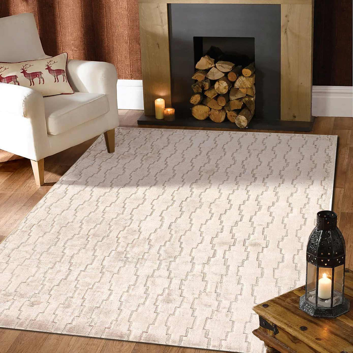 Canvello Fine Hand Loom v.silk Modern Rug - 4'1'' X 6'2'' - Canvello