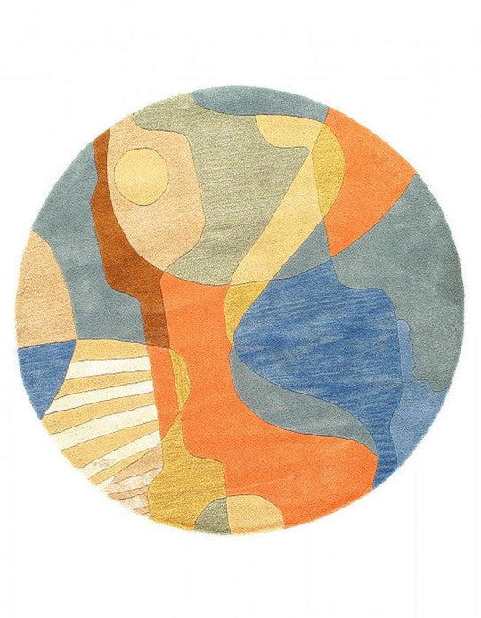 Canvello Fine Hand Tufted Abstract Round Rug - 5' X 5'