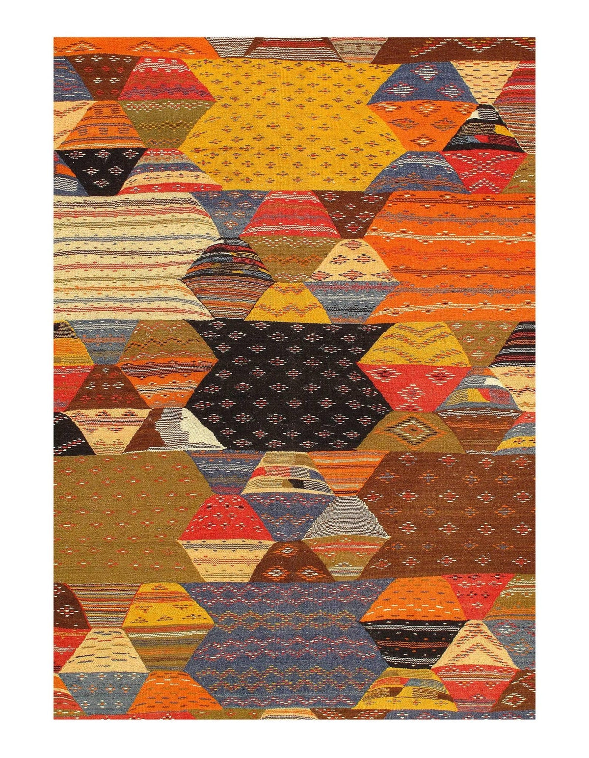 Canvello Fine Hand woven Flat Weave vintage Moroccan 6'5'' X 9'11'' - Canvello
