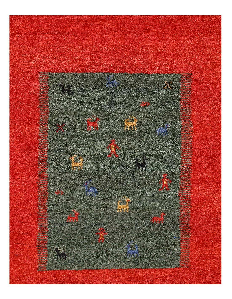 Canvello Gabbeh Large Red Area Rug - 8'2'' X 9'11'' - Canvello