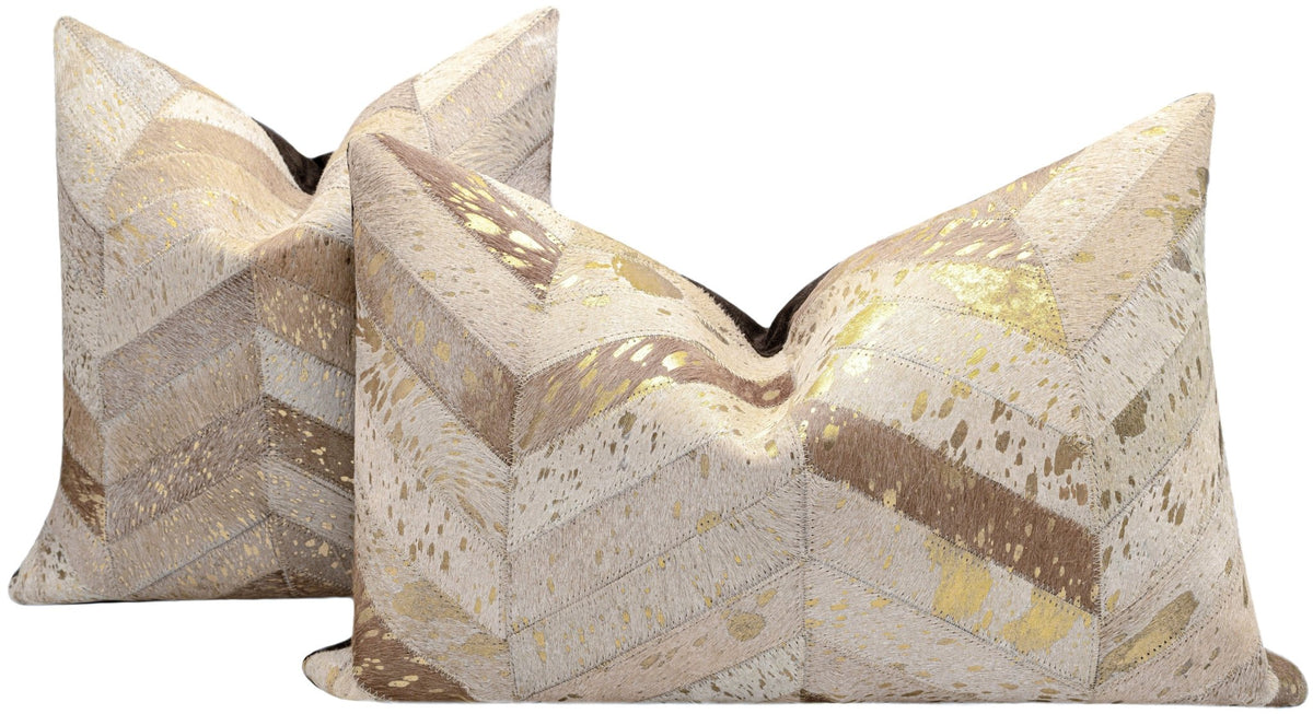Canvello Genuine Cowhide Leather Decorative Throw Pillows - Handmade Patchwork Boho Accent Pillows For Sofa, Couch, Bed, Chair - Western Southwestern Farmhouse Pillow Covers With Feather Down Insert Included