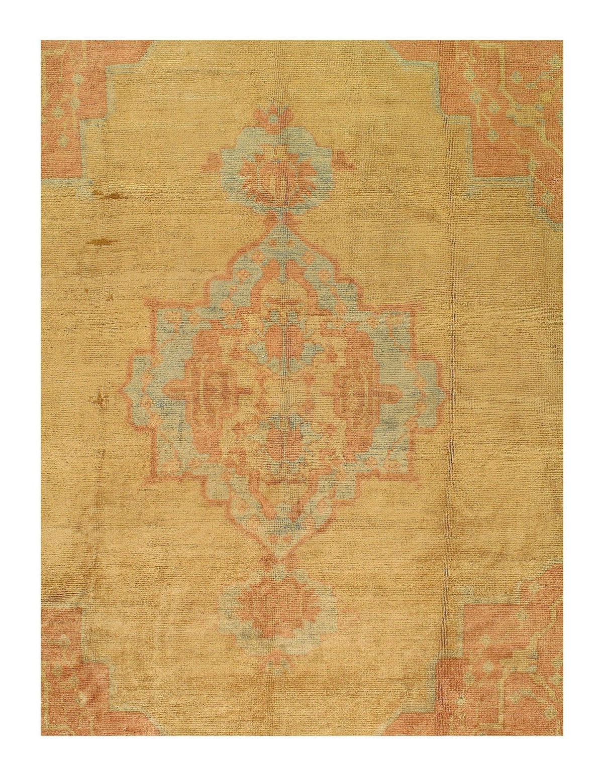 Canvello Gold Antique Turkish Oushak Rug - 10'2" X 11'6" - Canvello