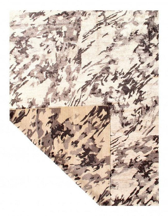 Canvello Gray Color Fine Hand Knotted Modern Rug 9' X 12' - Canvello
