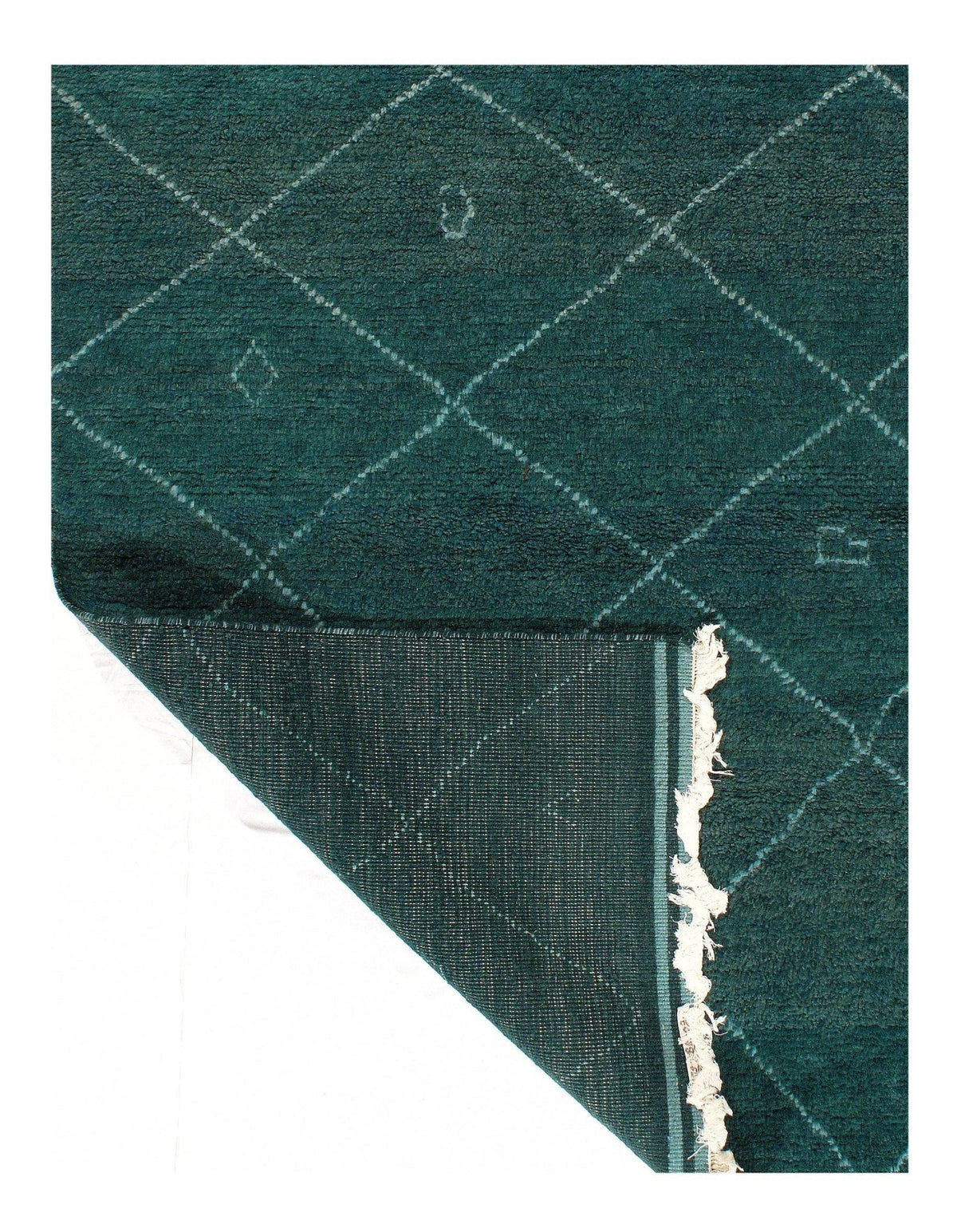 Canvello Green Color Hand knotted Moroccan - 4'8'' X 5'11'' - Canvello