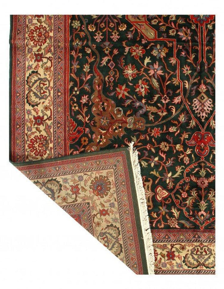 Canvello Green Silkroad Hand Knotted Kashan Design Rug - 12'X16'5'' - Canvello