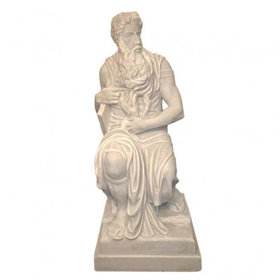 Canvello Hand Carved Marble Sculpture of Moses After Michelangelo