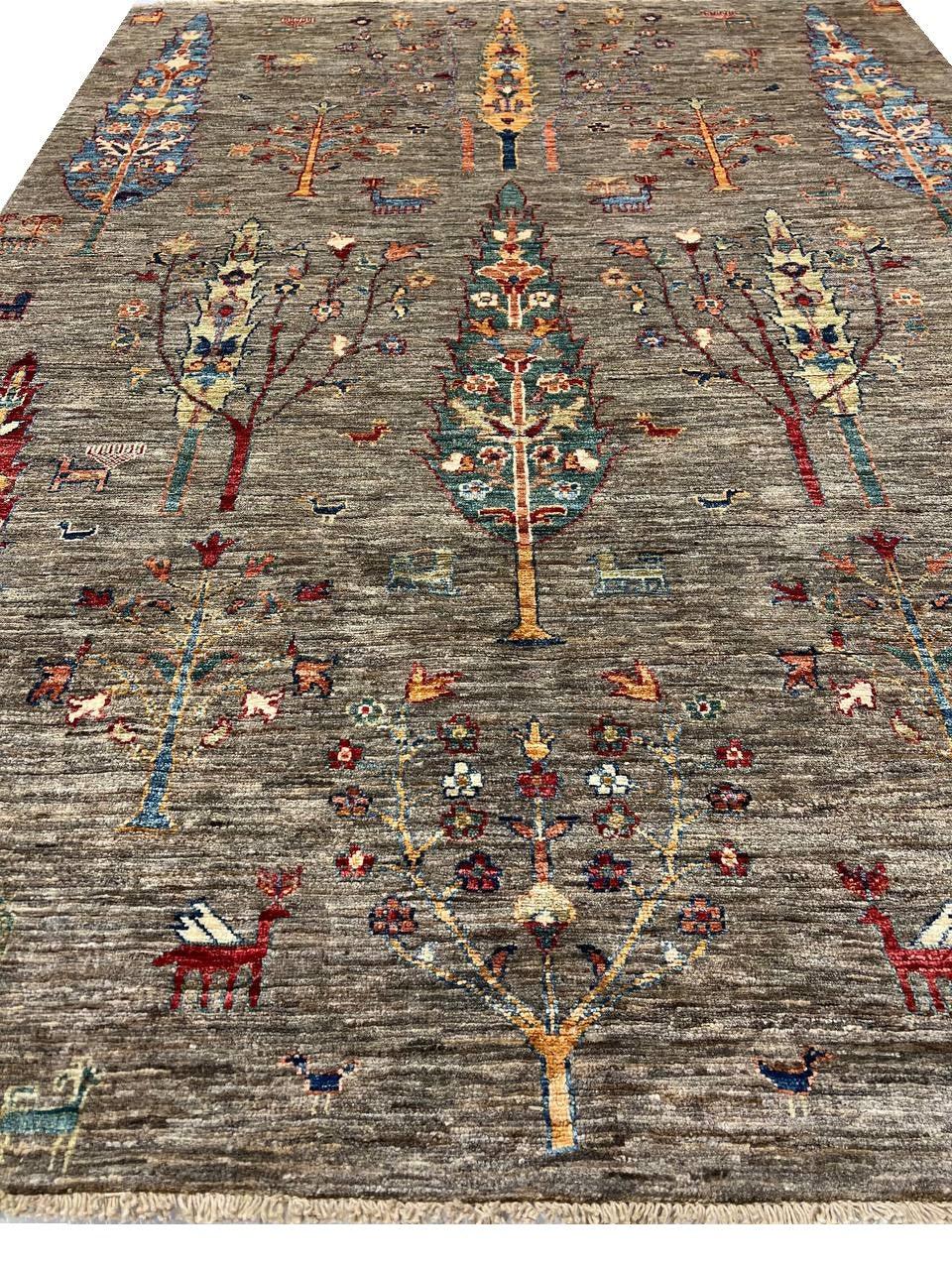 Canvello Hand Knotted Antique Kazak Rug - 4'11'' X 6'6'' - Canvello