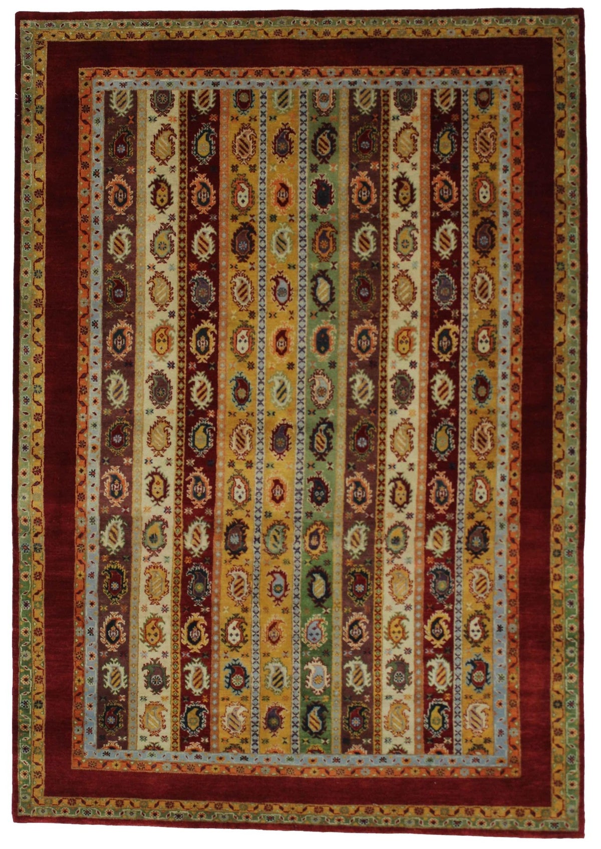 Canvello Hand Made Modern All Over Indo Gabbeh Rug - 5'6'' X 7'11'' - Canvello
