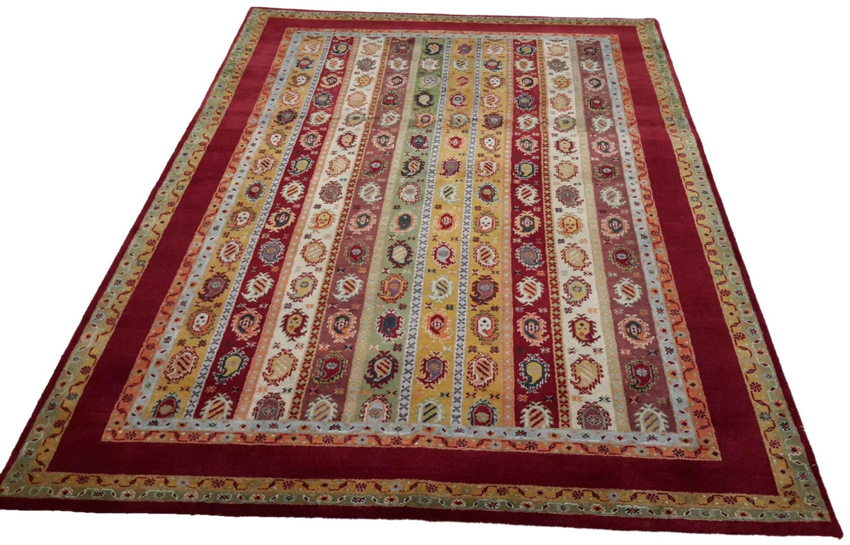 Canvello Hand Made Modern All Over Indo Gabbeh Rug - 5'6'' X 7'11'' - Canvello