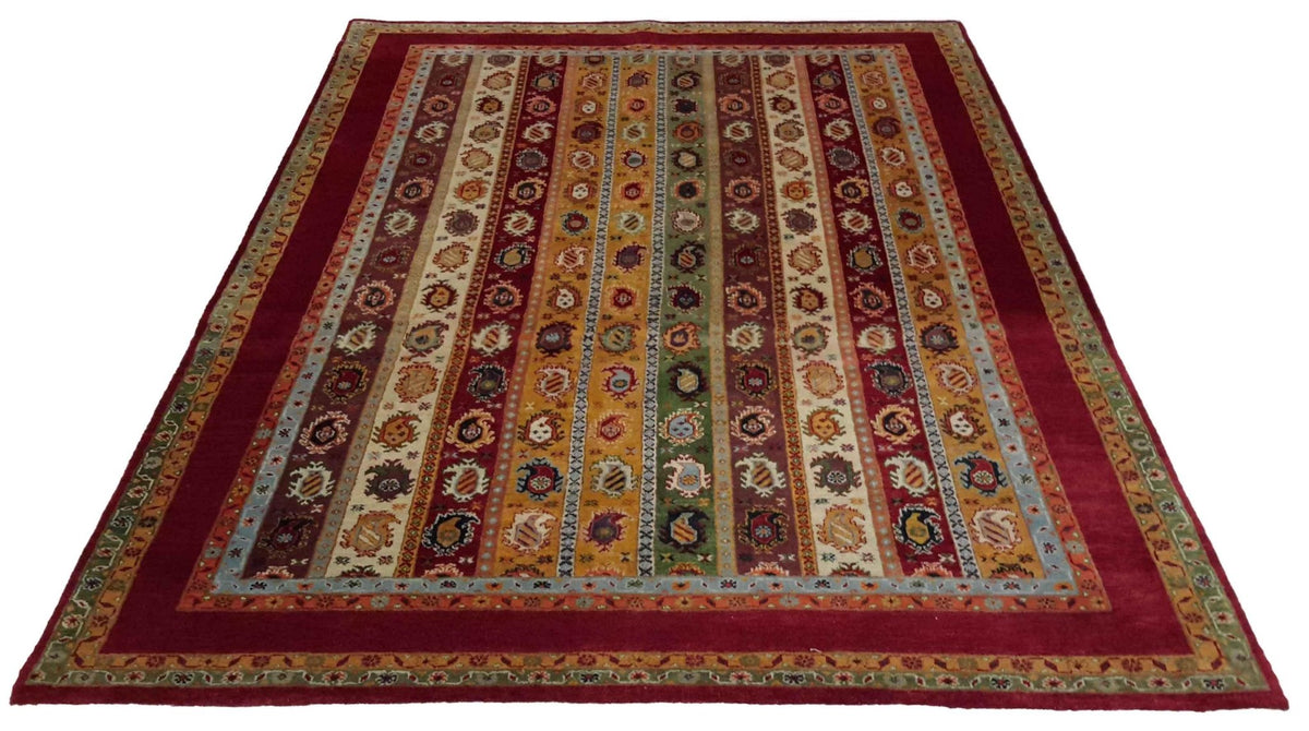 Canvello Hand Made Modern All Over Indo Gabbeh Rug - 5'6'' X 7'11'' - Canvello