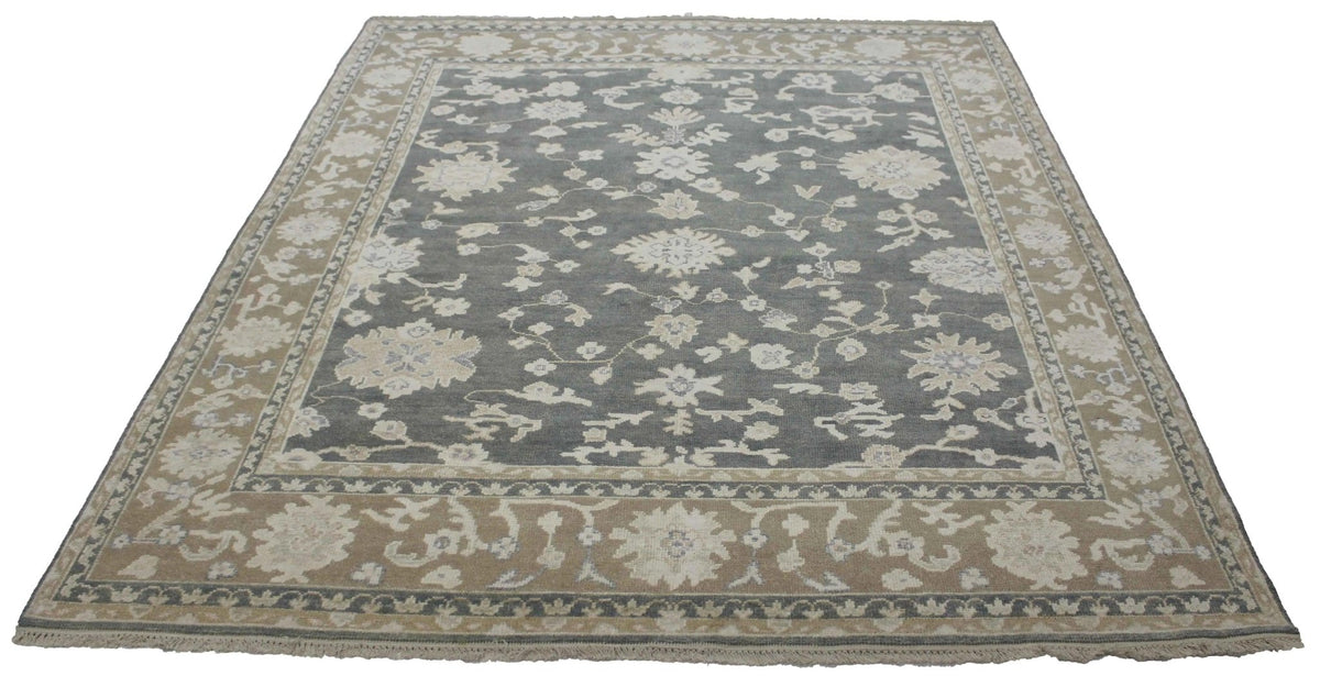 Canvello Hand Made Transitional All Over Indo Oushak Rug - 8'2'' X 10'4'' - Canvello