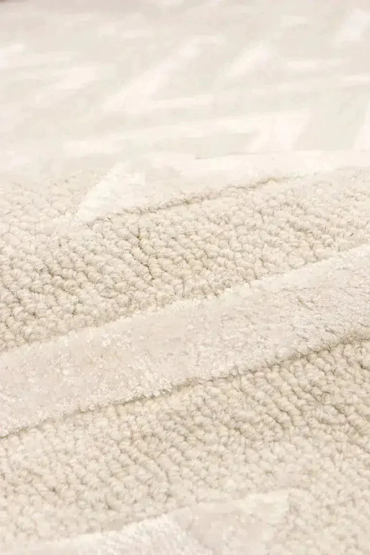 Canvello Hand - Tufted Silk & Wool Modern Ivory Rug - 9'9" X 13'9" - Canvello