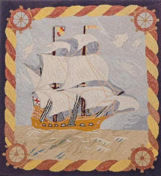 Canvello Handmade antique American Hooked Rug - 2'7'' X 2'8'' - Canvello