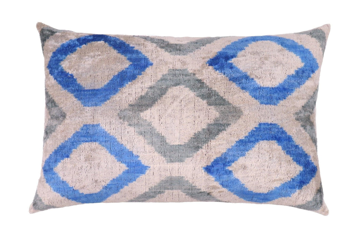 Canvello Handmade Decorative GrayBlue Throw Pillow - 16"X24" - Canvello