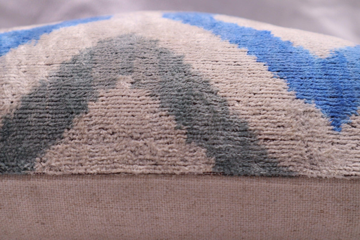 Canvello Handmade Decorative GrayBlue Throw Pillow - 16"X24" - Canvello