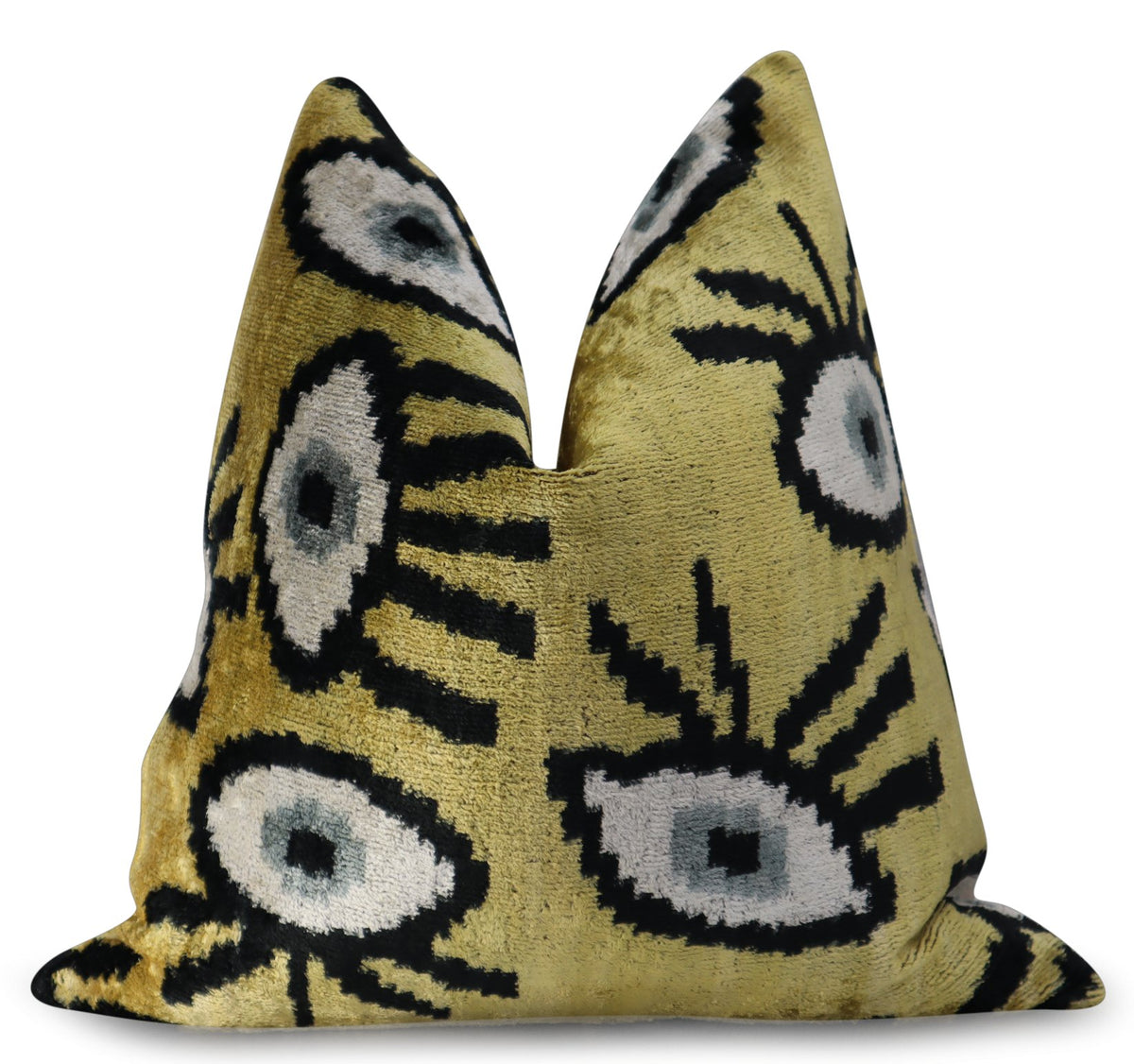 Canvello Handmade Luxury Handmade Velvet Silk Evil Eye Throw Pillow With Down Insert - Canvello