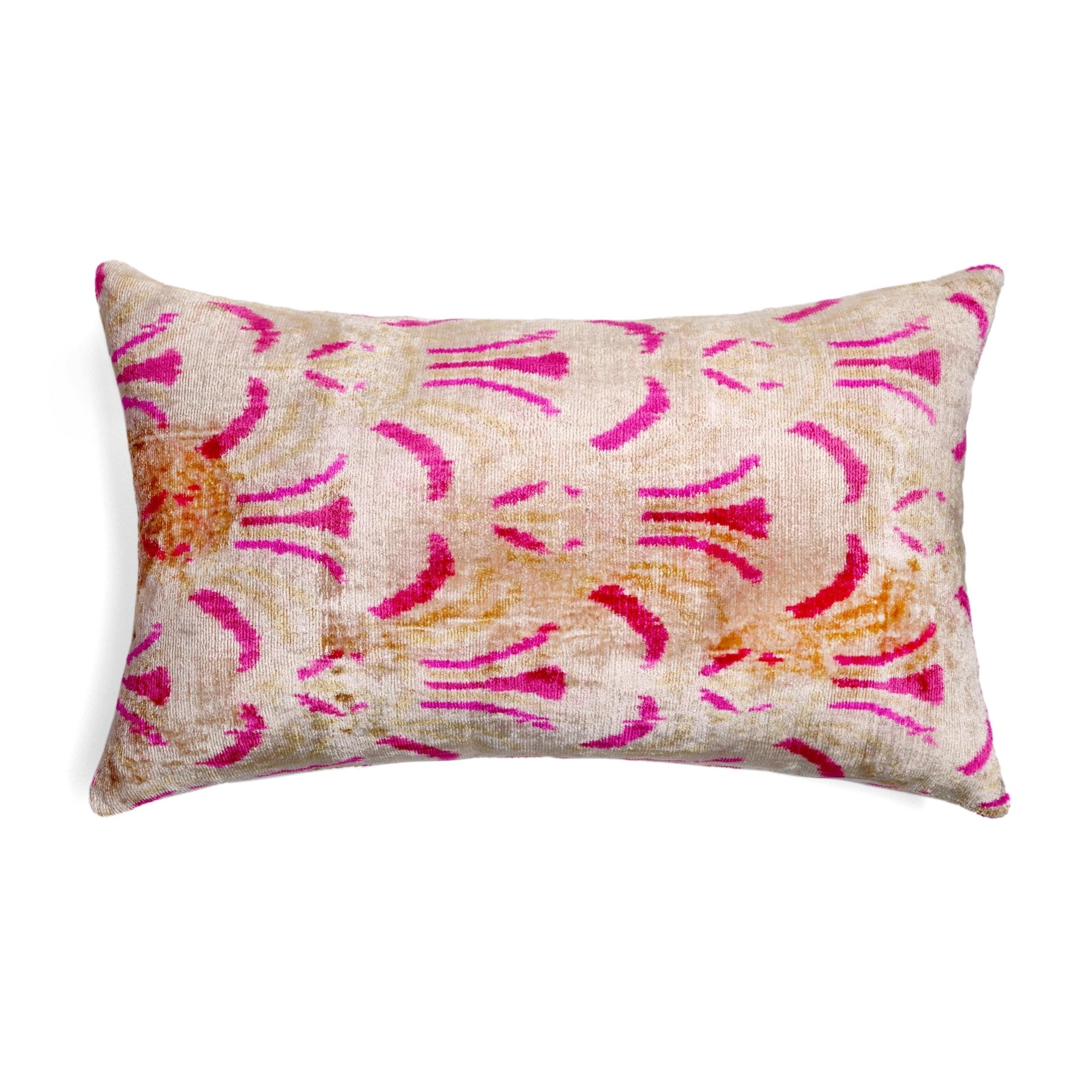 Canvello Handmade Luxury Pink Throw Pillow with Down Insert 16x24 in