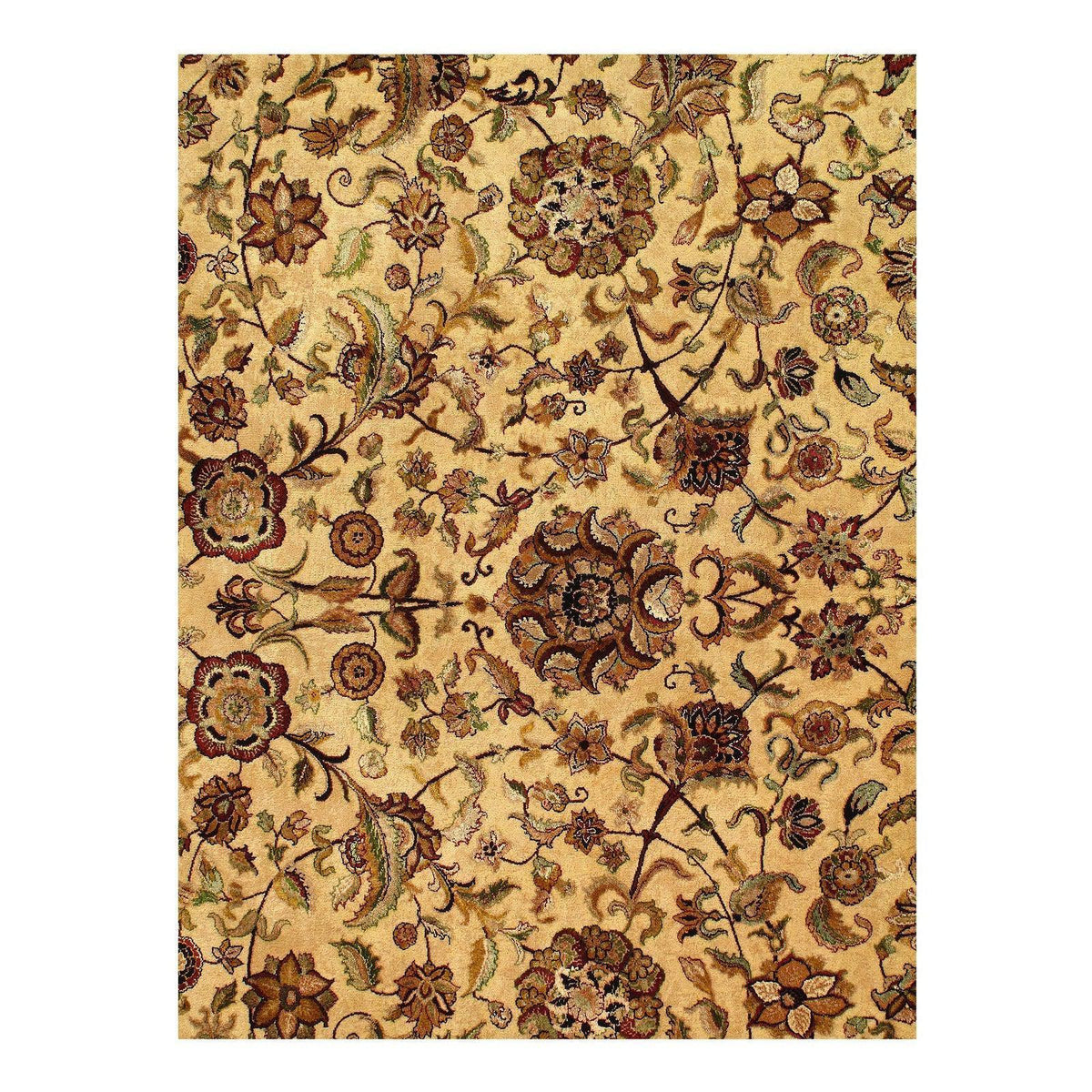 Canvello Indo Agra Beige New Zealand Wool Rug - 12' x 15'3" , , - Canvello