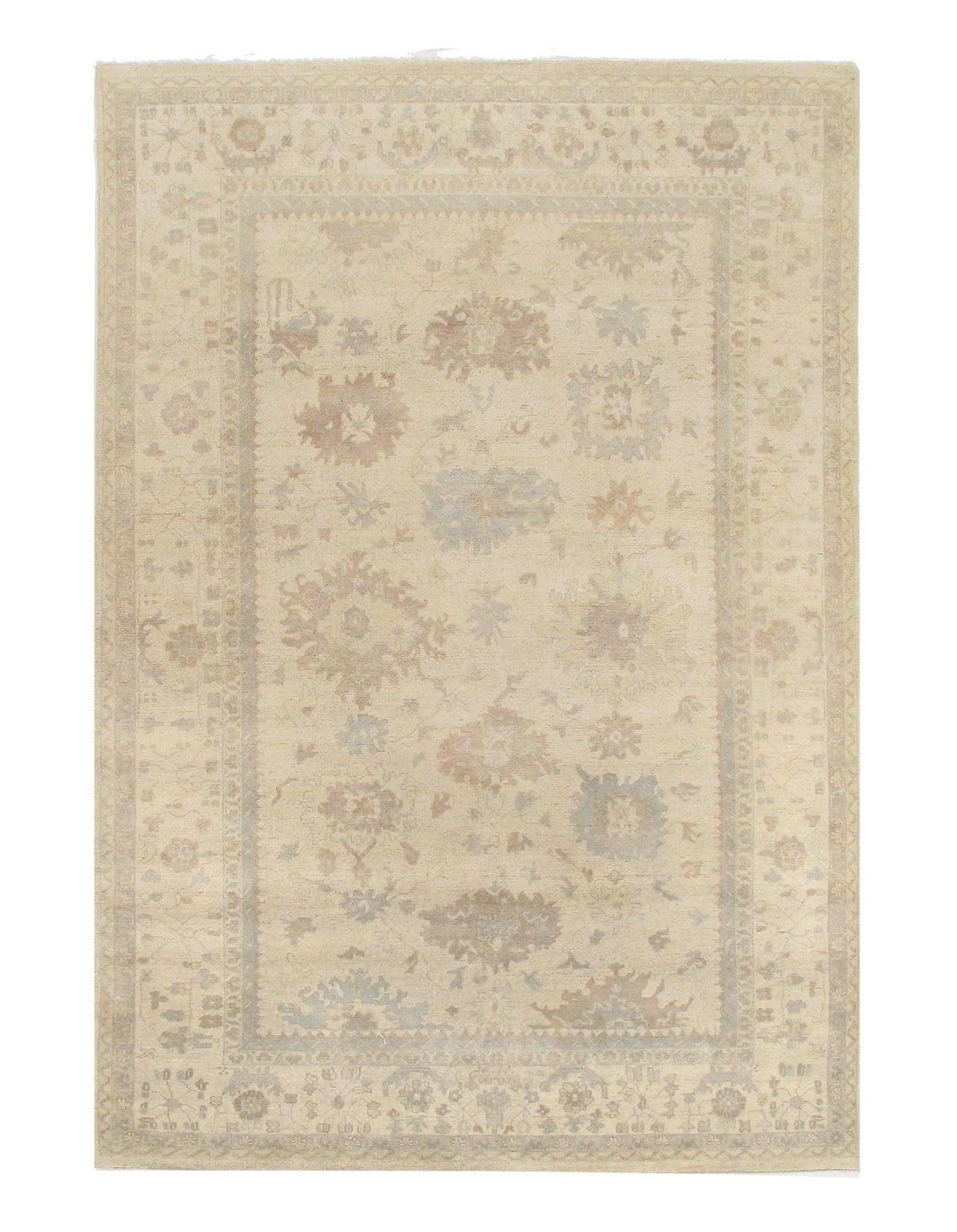 Canvello Ivory Oushak Design Rug - 9' X 13'6" - Canvello