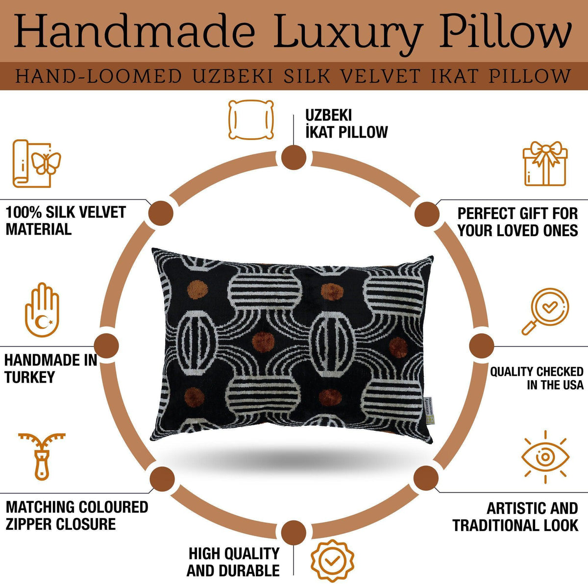 Canvello Luxury Decorative Black Throw Pillow | 16 x 24 in (40 x 60 cm) - Canvello