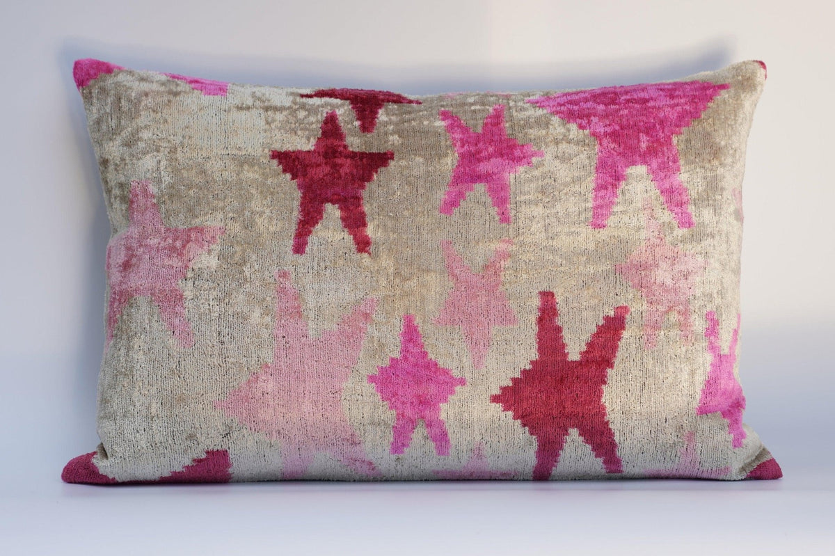 Canvello Luxury Fabric Hot Pink Throw Pillow with Down Insert - 16X24 in - Canvello