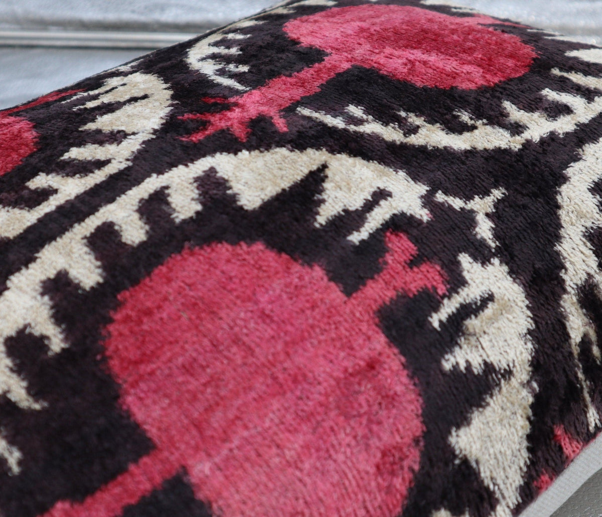 Canvello Luxury Red Pomegranate Velvet Throw Pillows - 16x24 in - Canvello