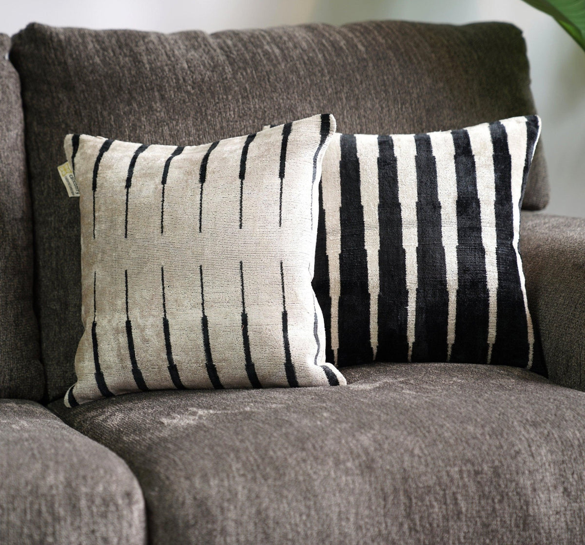 Canvello Modern Black And White Throw Pillows | 16x16 in | Set of 2