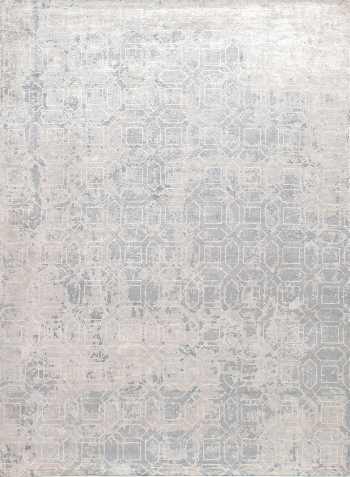 Canvello Modern Collection Hand - Loomed Grey Silk Rug - 9' X 12' - Canvello