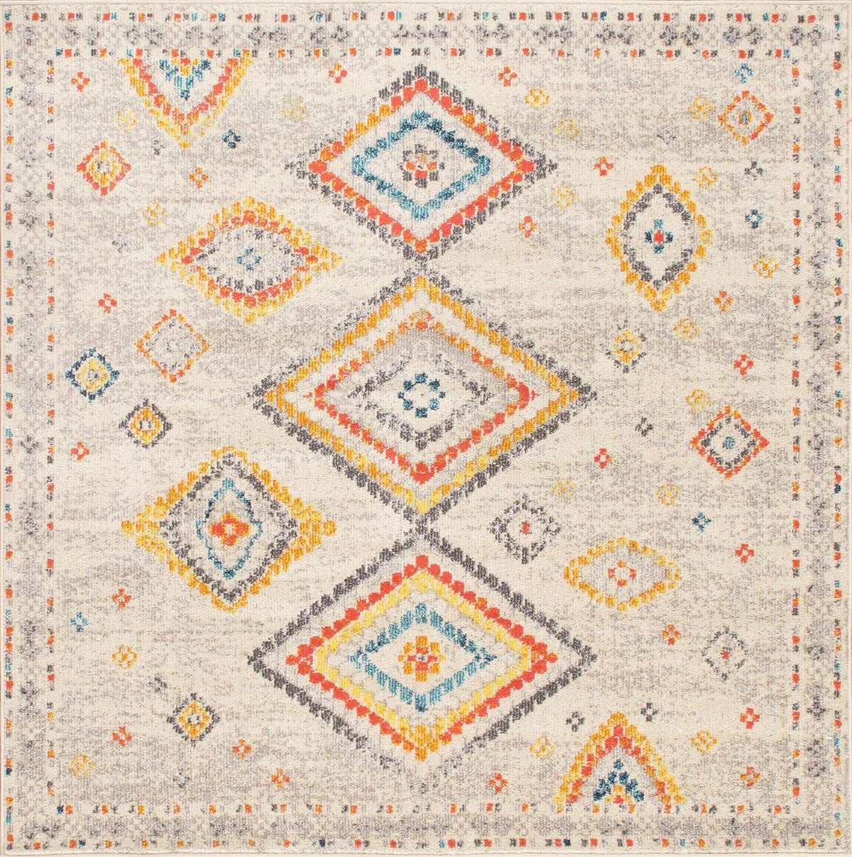 Canvello Modern Design Power Loom Area Rug- 6' 0" X 6' 0"