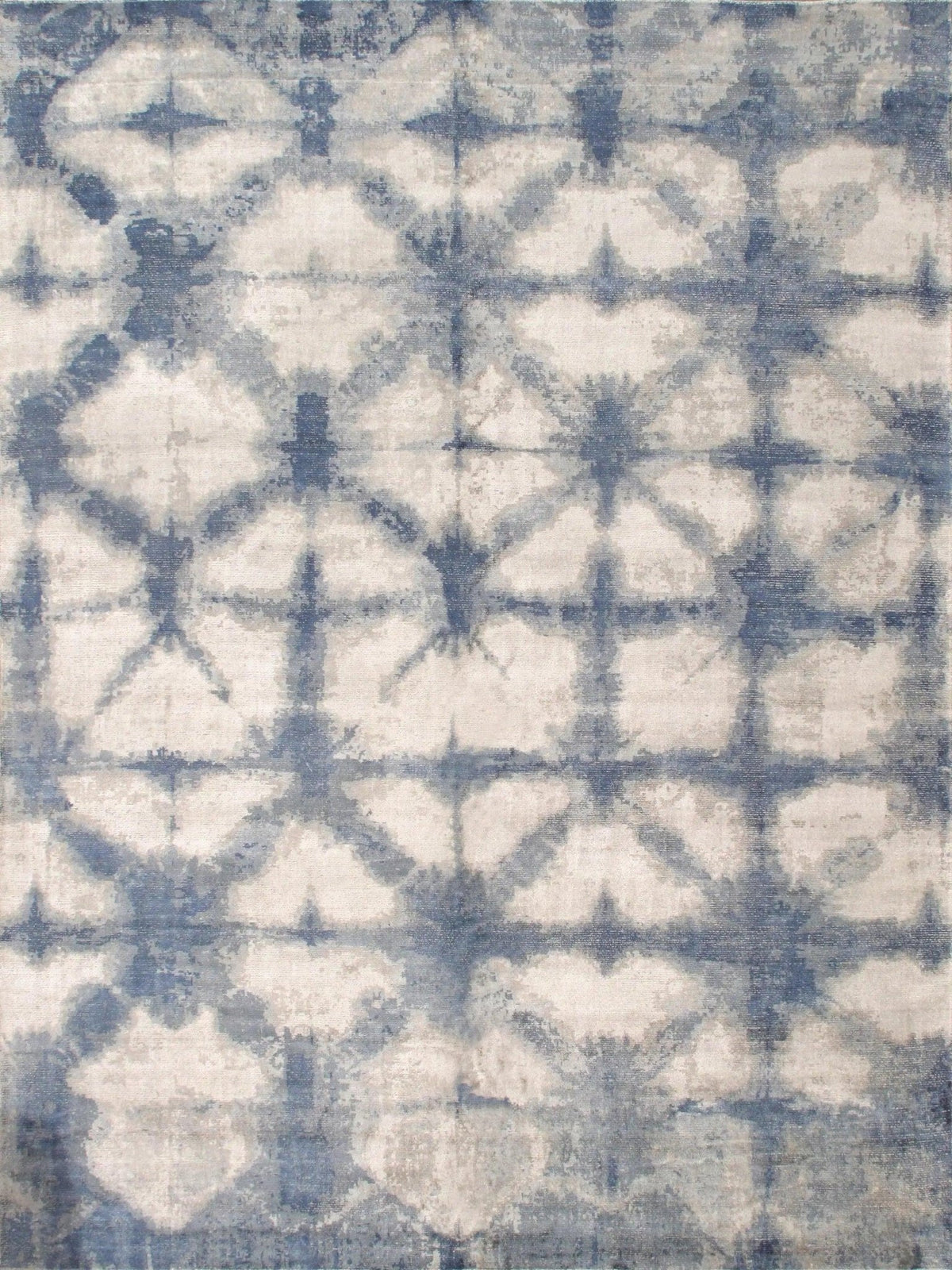 Canvello Modern Hand - Loomed Silver/Blue Bsilk & Wool Area Rug - 9' X 12' - Canvello