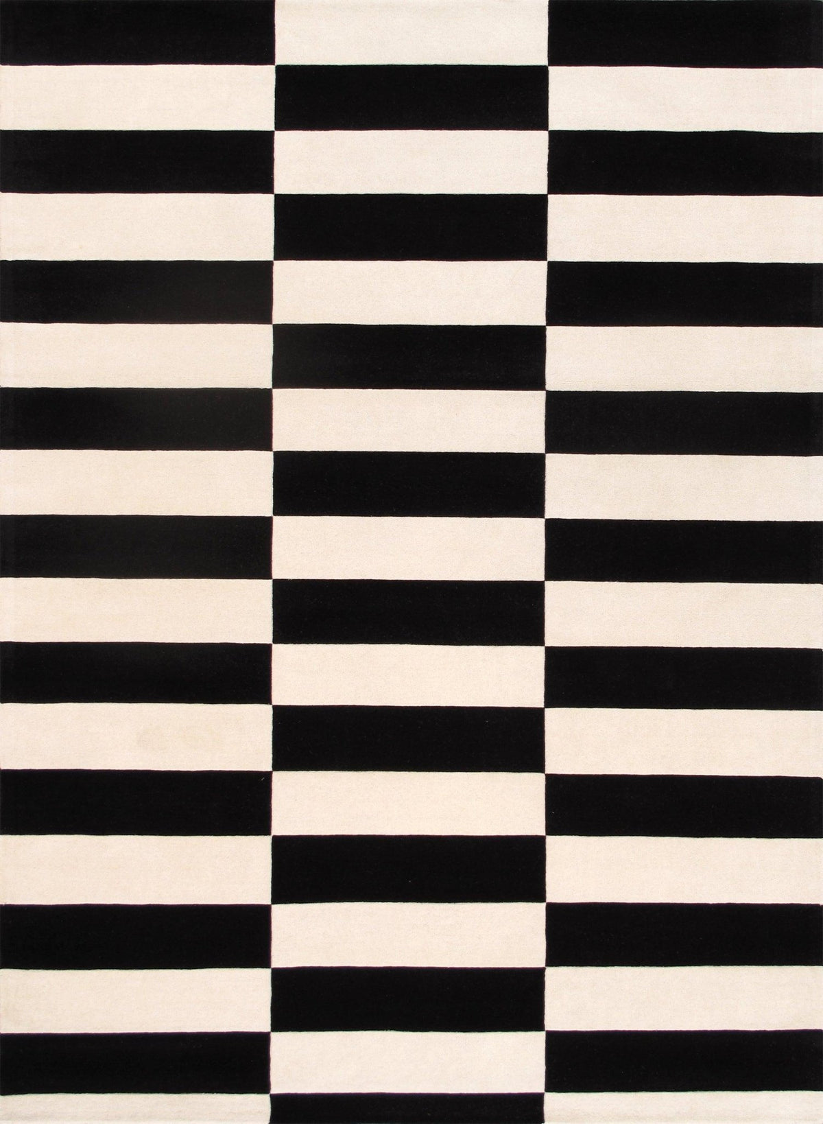 Canvello Modern Hand - Tufted White/Black Bsilk & Wool Area Rug - 9'9" X 13'9" - Canvello