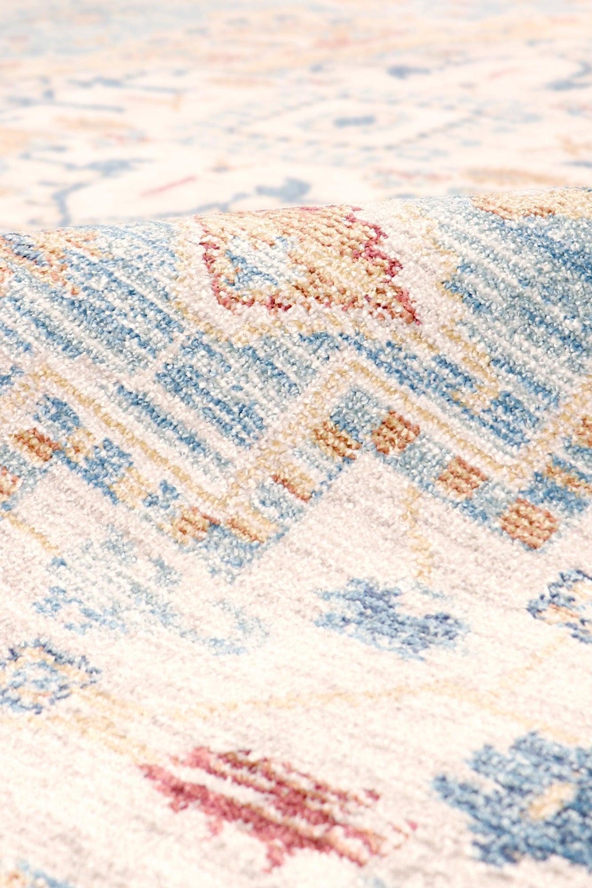 Canvello Modern Power Loom Light Blue & Ivory Area Rug - 8' X 10' - Canvello