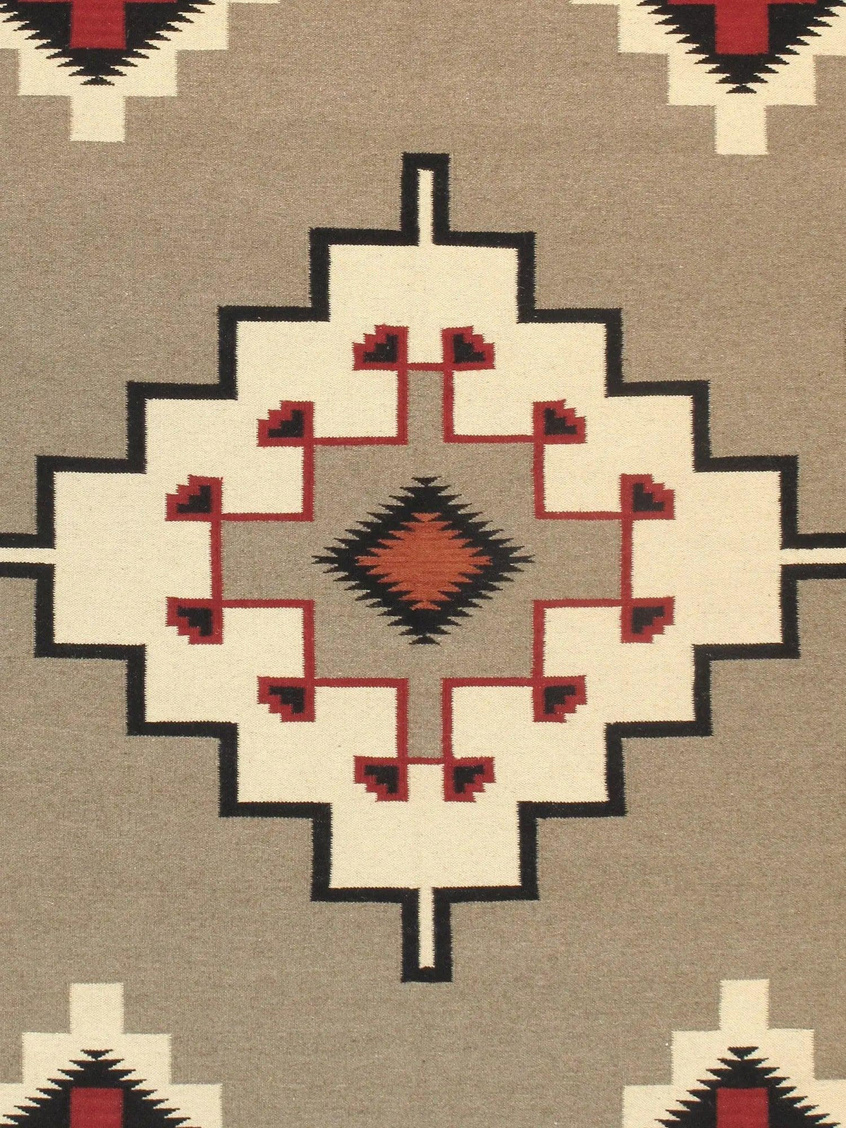 Canvello Navajo Style Hand - Woven Wool Mocha Area Rug - 10' X 13'7" - Canvello