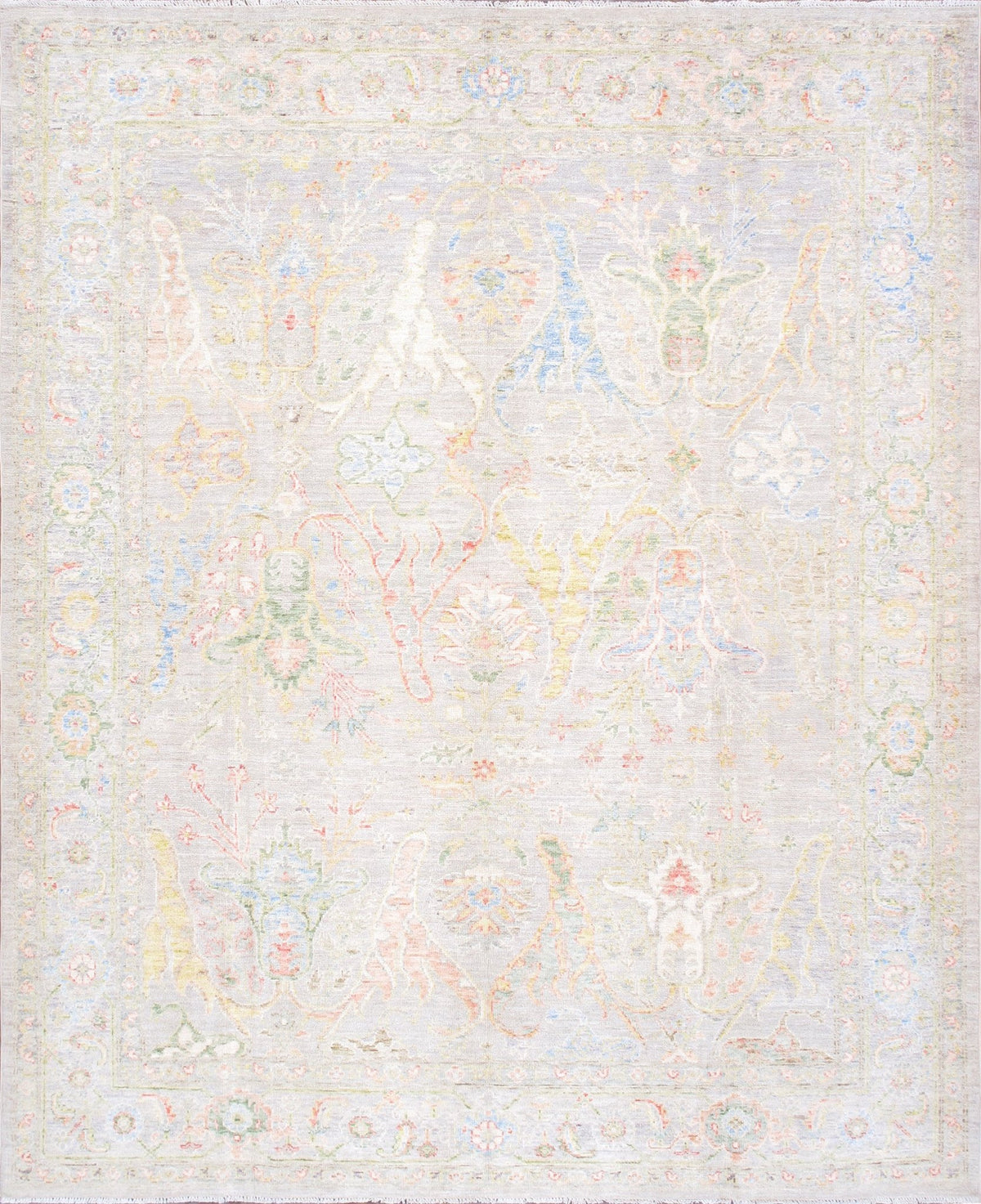 Canvello Oushak Collection Hand - Knotted Wool Silver Area Rug - 7'11'' X 9'7'' - Canvello