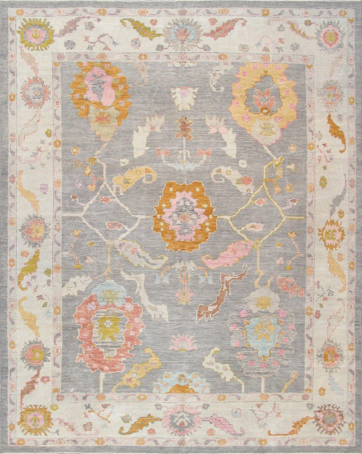 Alfombra de área de lana anudada a mano Canvello Oushak-11'6" X 14'6"