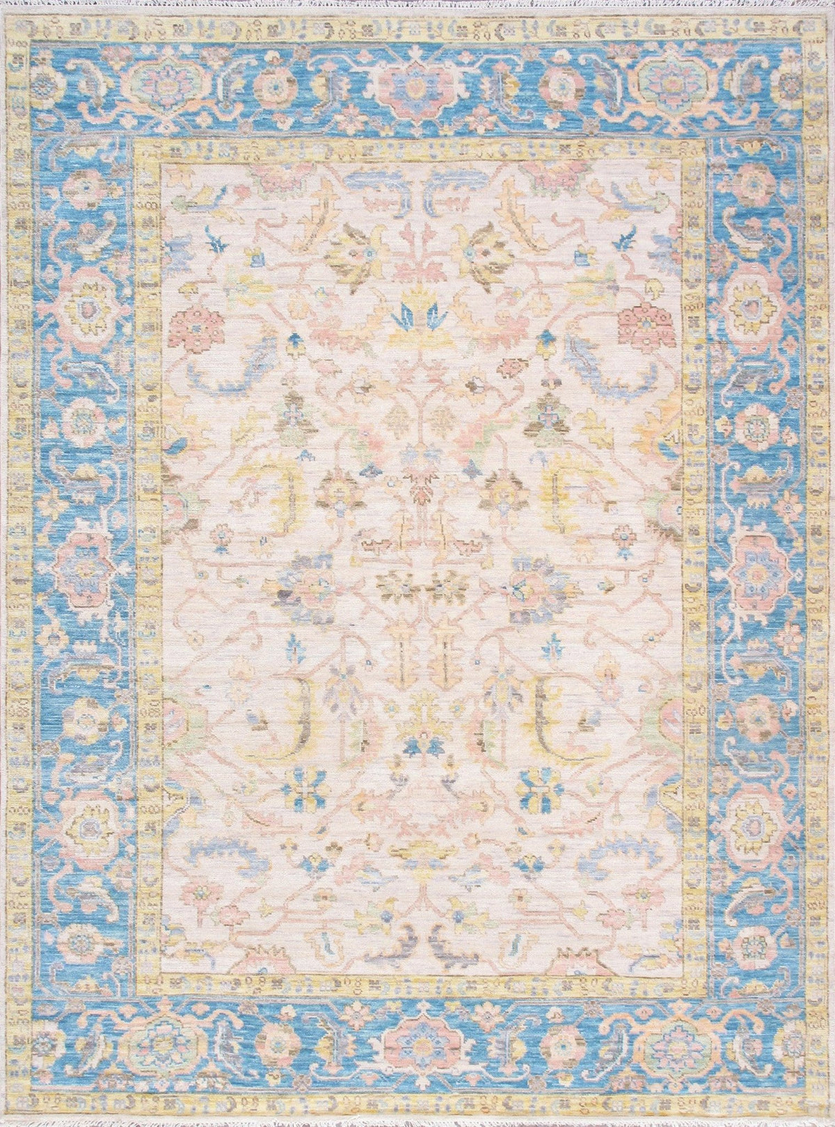 Canvello Oushak Hand - Knotted Wool Ivory Area Rug - 9'2" X 12'3" - Canvello