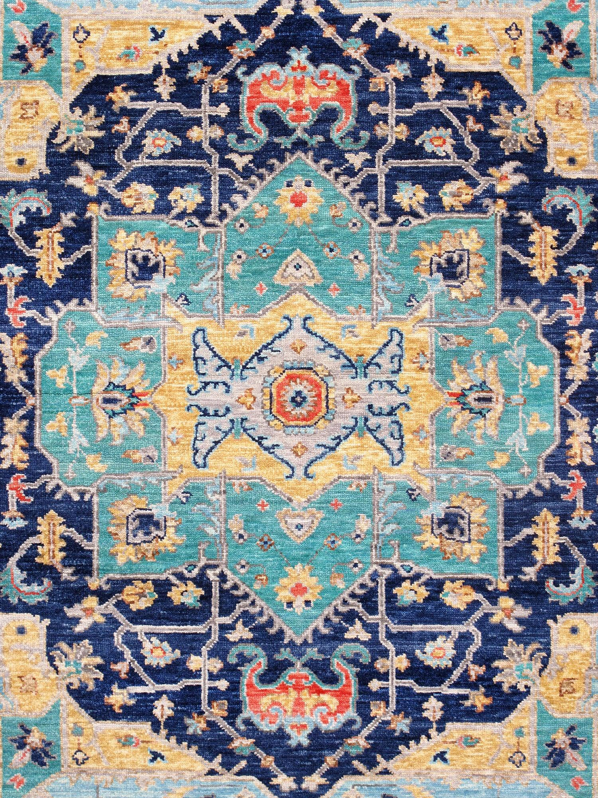 Canvello Oushak Hand - Knotted Wool Navy Area Rug - 8'1" X 10'2" - Canvello
