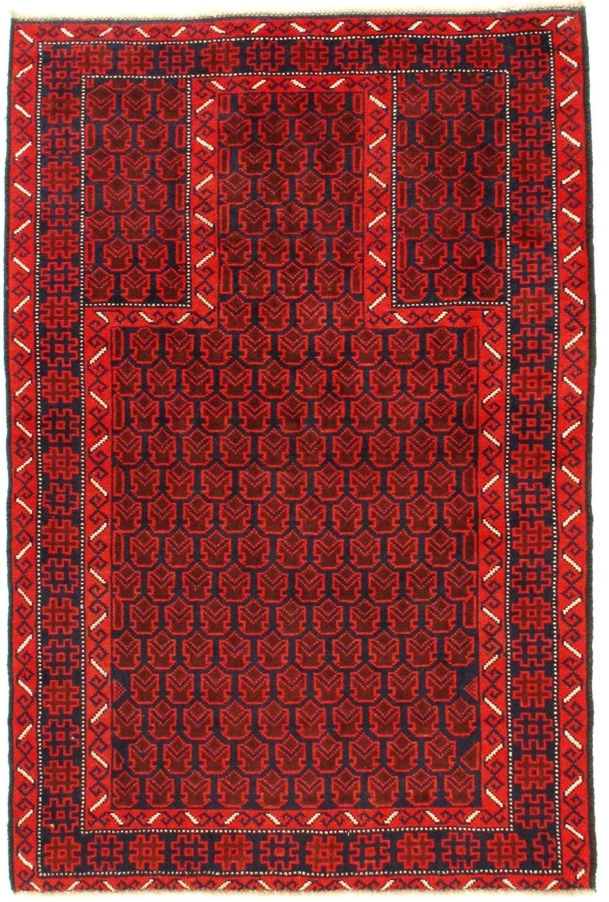 Canvello Red Balouchi Prayer Rug - 3' x 5' - Canvello