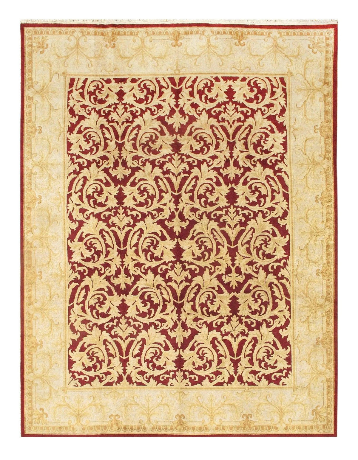 Canvello Red Silkroad Mahal Design Rug 9' X 12' - Canvello